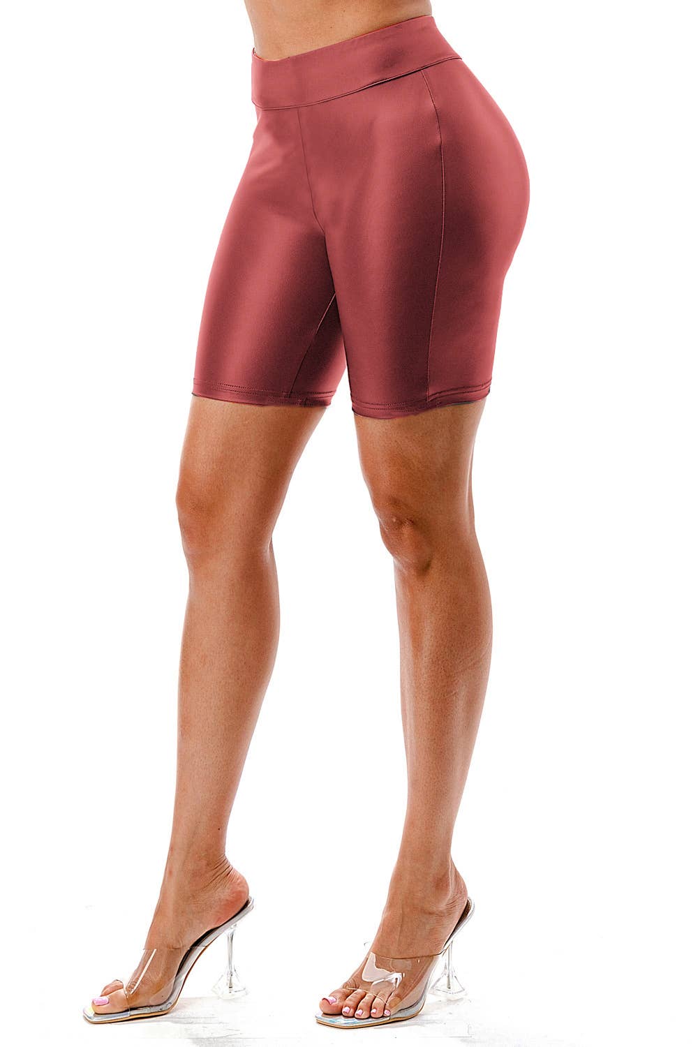 Color 5 - Wholesale Athletic Shorts - Women's - Faux leather high waist PU biker shorts leggings6