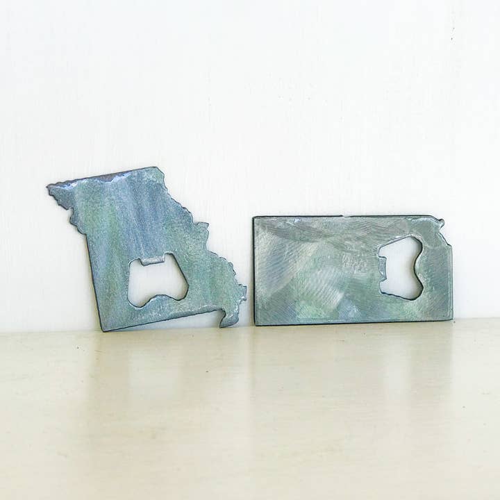 State Metal Bottle Opener | 34 Colors | Magnetic or Keychain for wholesale by Good Vibes Metal