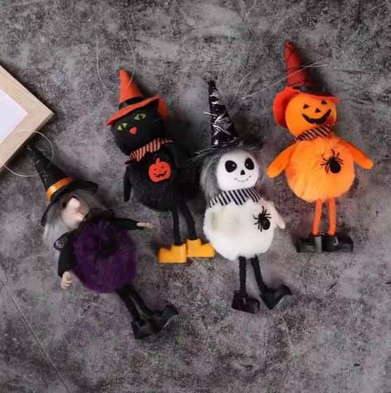 Holiday Farm - Vendita all'ingrosso Decorazione - Ciondolo Bambola di Peluche – Ornamenti Zucca & Strega - All'ingrosso3