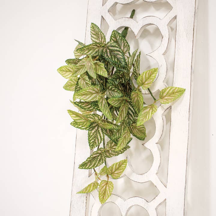 Col House Designs - Wholesale Artificial Plant - Pink Fittonia Leaves Hanging Bush - 21"1