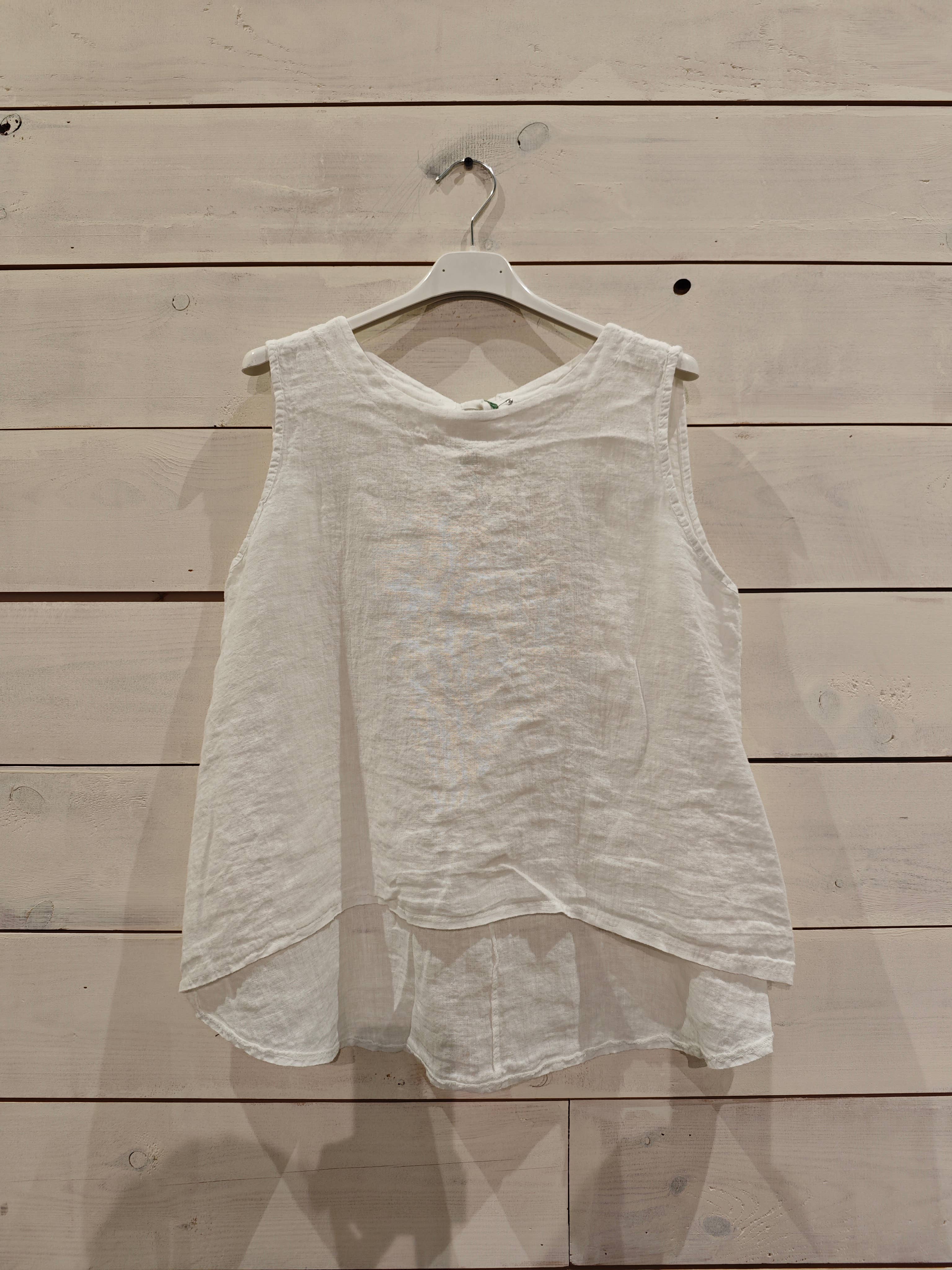 Linos y Textiles - Vendita all'ingrosso Camicetta - Donna - REF 15763 T-SHIRT CON MANICHE A SISA CON NASTRO IN 100% LINO5