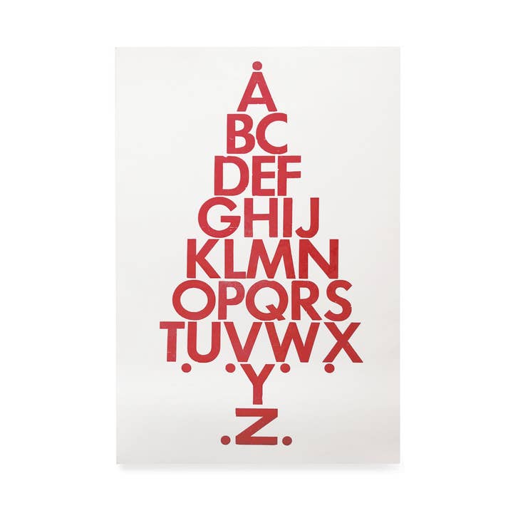Árbol de Navidad tipo tipografía | Impresión artística navideña para venta al por mayor de Wild Ink Press