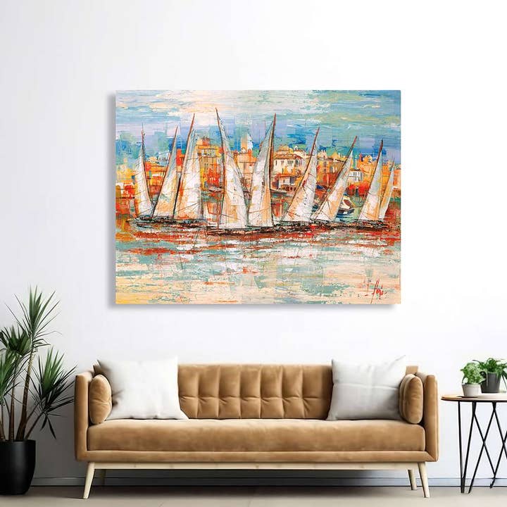 Cuadro sobre lienzo: Luigi Florio, Regata italiana para venta al por mayor de Selected Artworks Italia