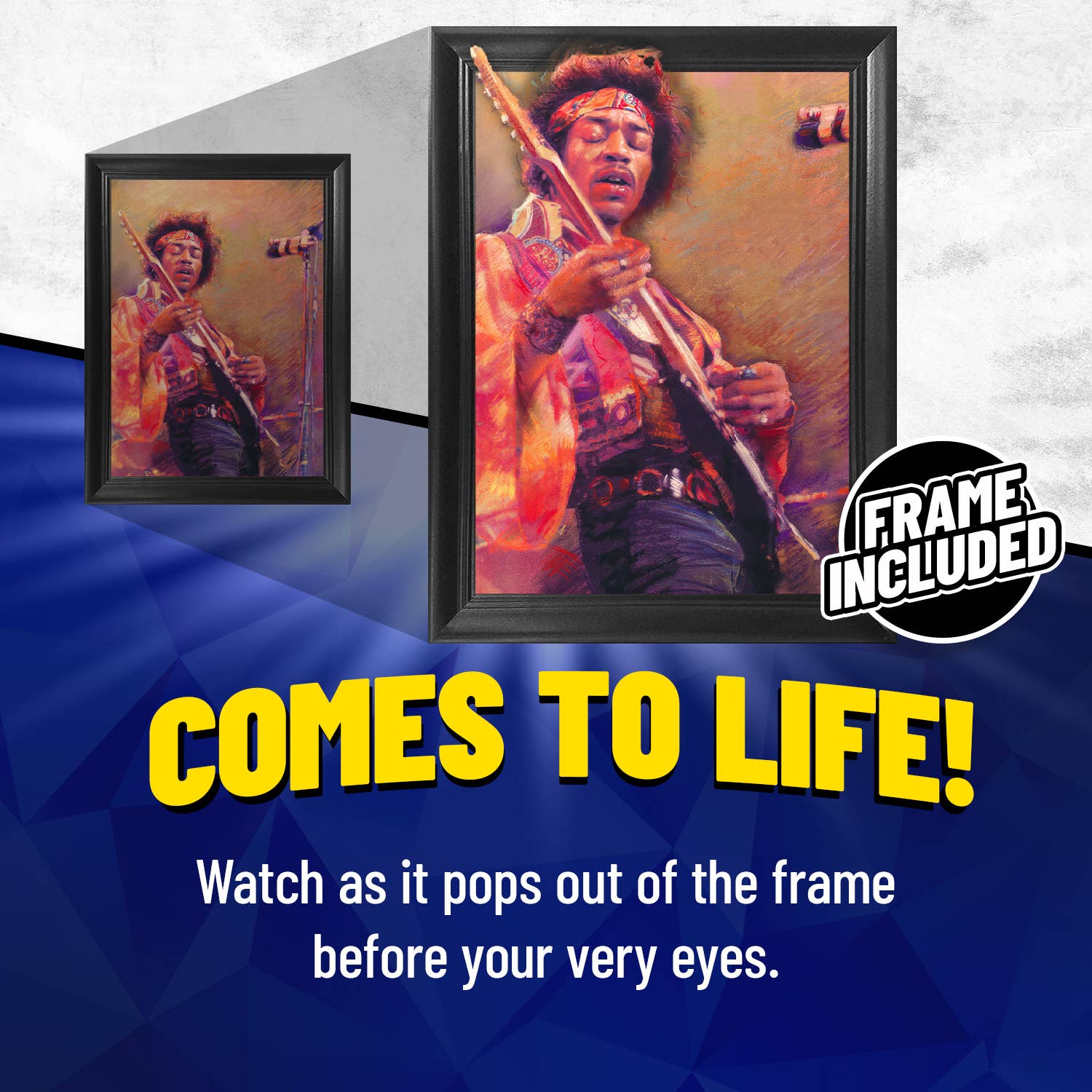 Lentics - Wholesale Poster - Jimi Hendrix Framed Poster Print 3D Lenticular Wall Art1