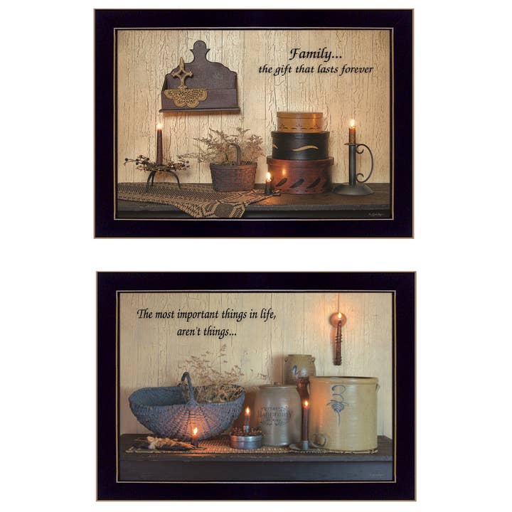 "Family Forever" 2-Piece Vignette By Susie Boyer Black Frame for wholesale by Trendy Decor 4U