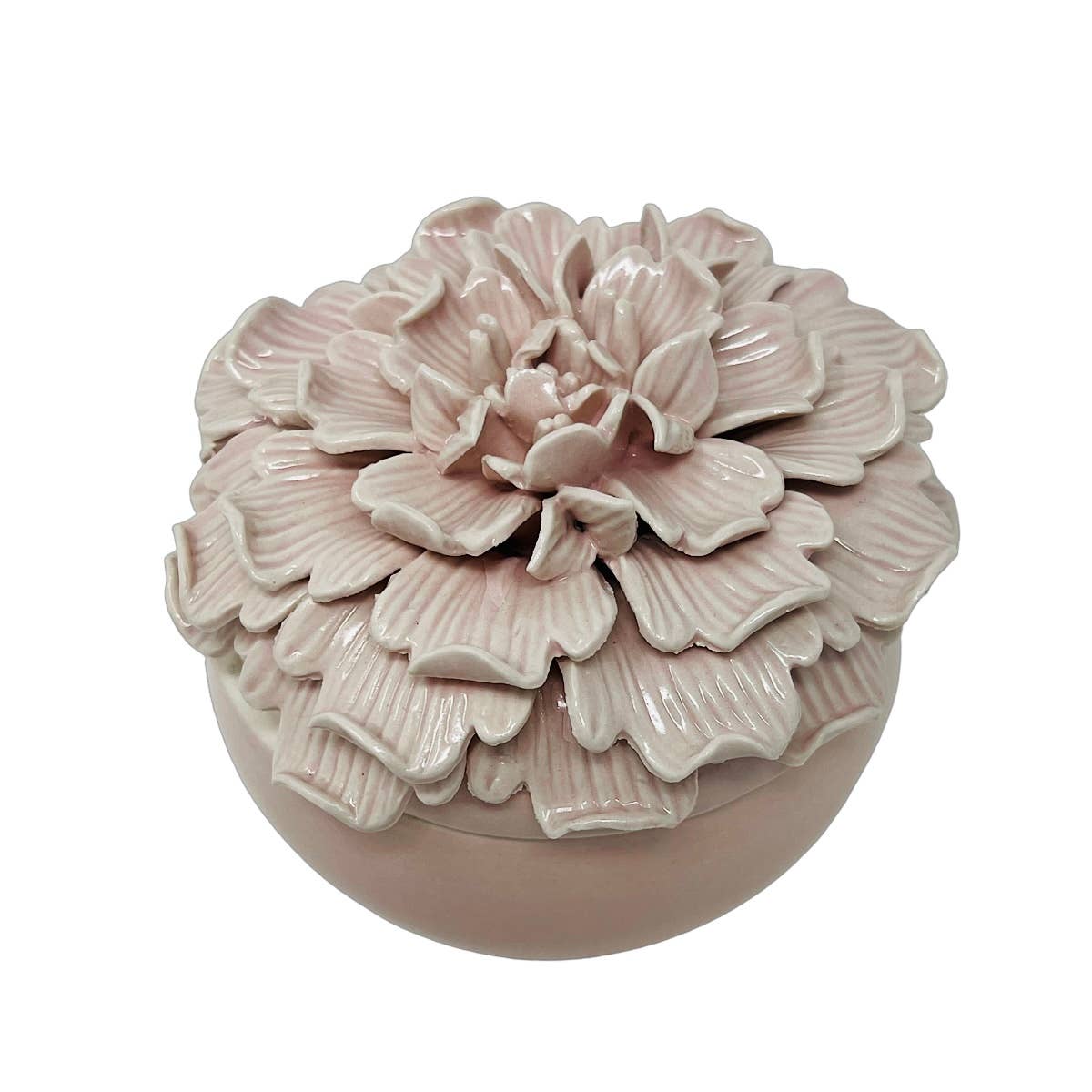 Drew Derose Design - Wholesale Jewelry Box/Organizer - Porcelain Chrysanthemum Jewel Box-Pink0