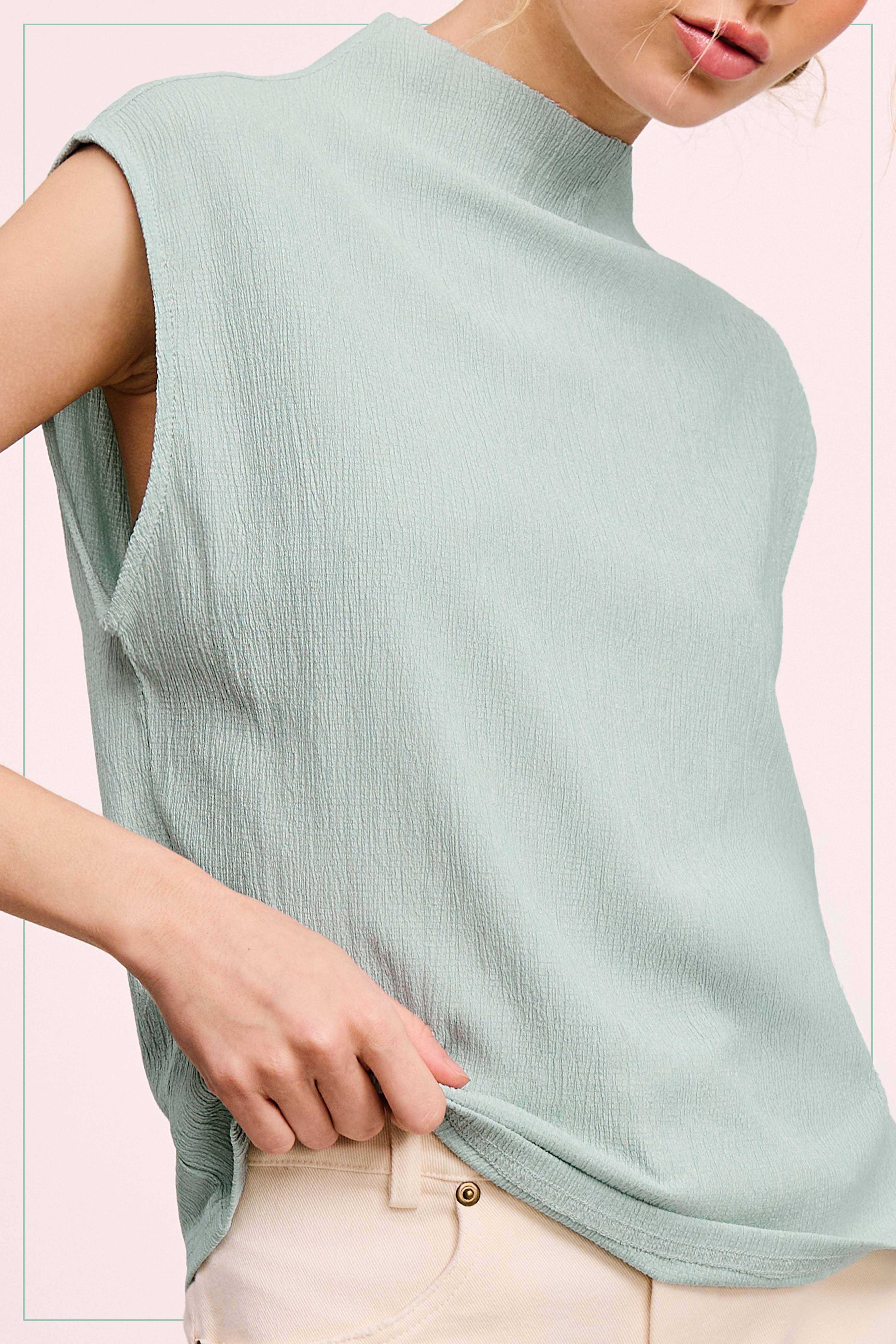 La Miel – Engroshandel Tanktop – Kvinder – HCT7705-elastisk krøllet stof ærmeløs top3