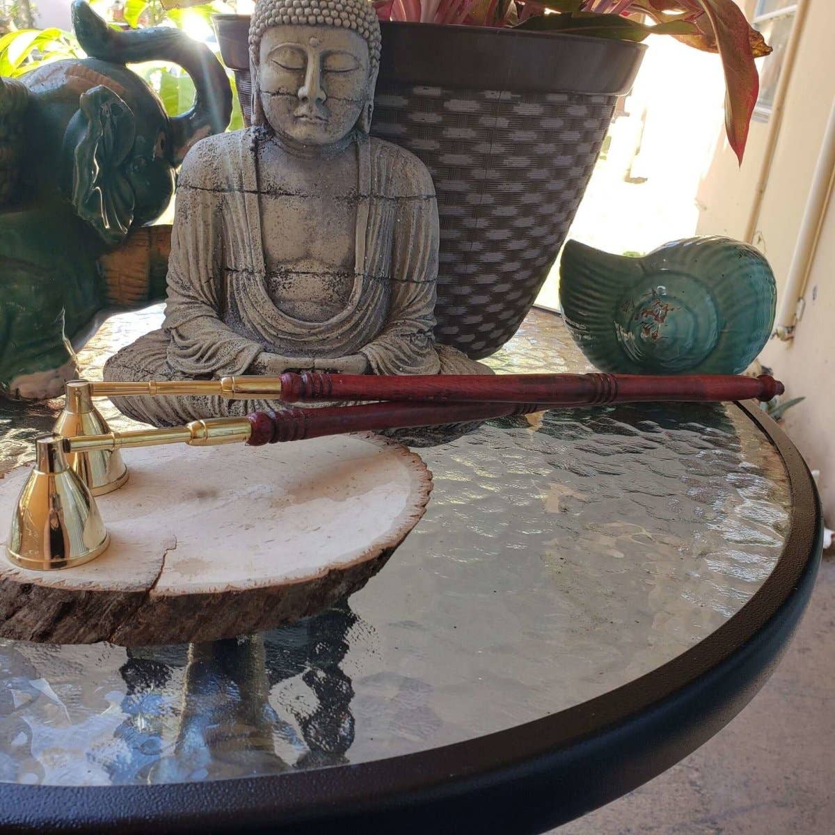 My Magic Place Shop - Wholesale Candle Snuffer - Wood and Brass Candle Snuffer Boho Decor  Vintage2