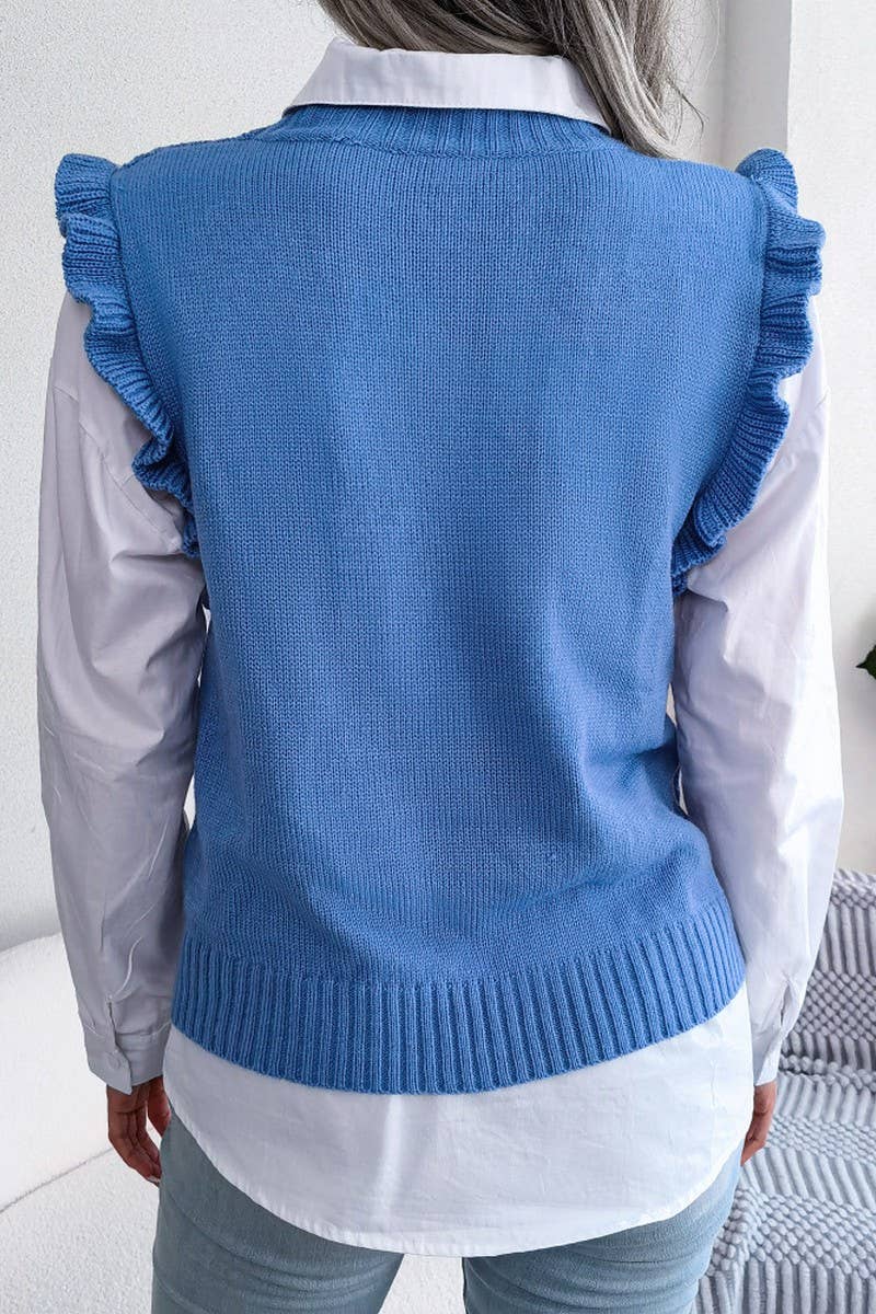 Lily Clothing - Vente Pull sans manches – femme - GILET PRISMATIQUE TRICOTÉ PULL-CWOSWL17506