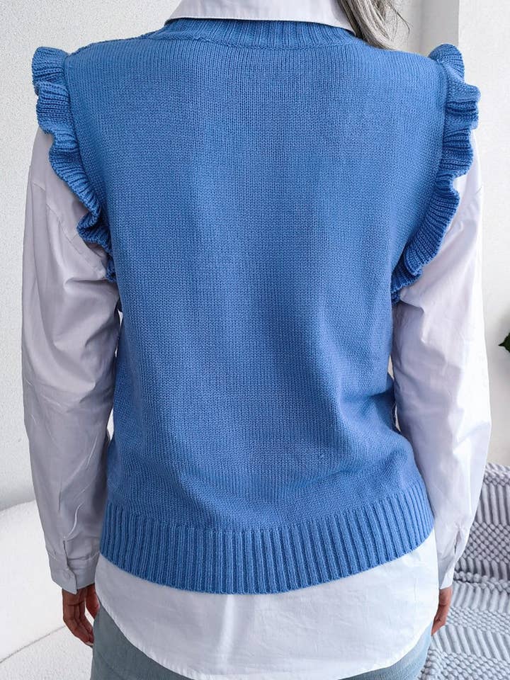 Lily Clothing - Wholesale Sweater Vest - Women's - KNITTED PRISMATIC VEST SWEATER_CWOSWL17506