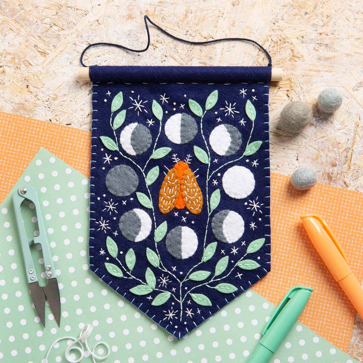 Hawthorn Handmade - Wholesale Craft Sewing Kit - Celestial Pennant Felt Craft Kit | Complete Craft Kit