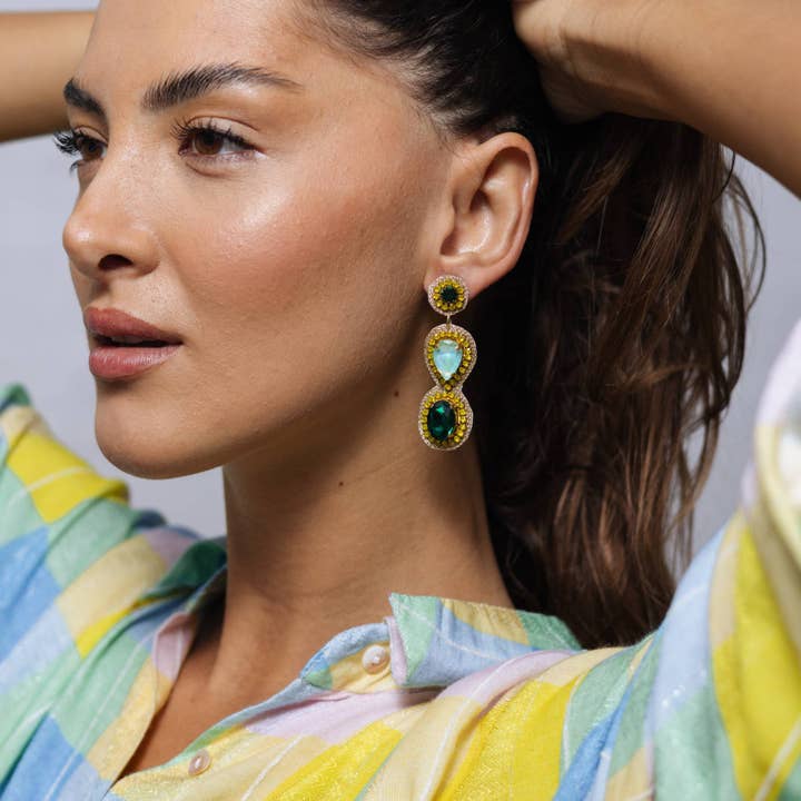 Beaded Statement Earring E35816 for wholesale by ZODA