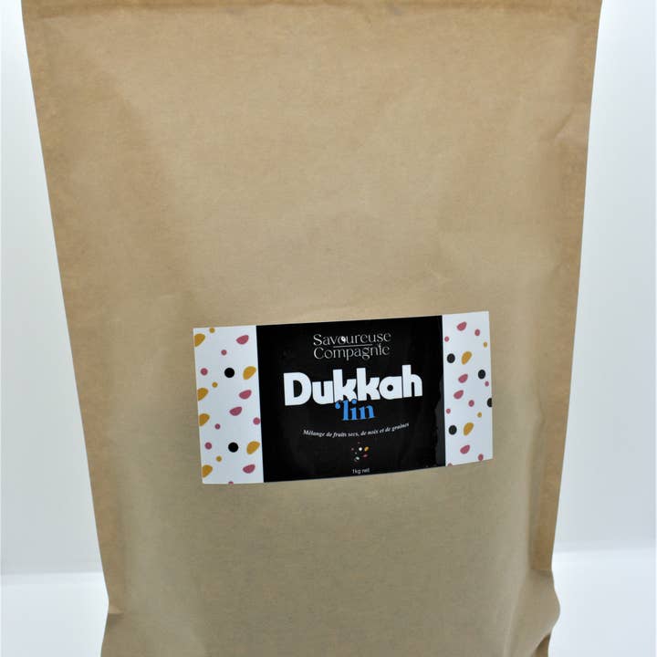 Dukkah' linen - Doypack 1kg - zertifiziert durch Certipaq FR-BIO-09 für den Großhandel von La Savoureuse Compagnie