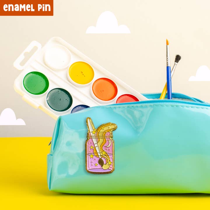 Neha Lee Designs - Wholesale Lapel Pin/Button - Magic Potion Paintbrush Enamel Pin, Gift for Creative Minds2