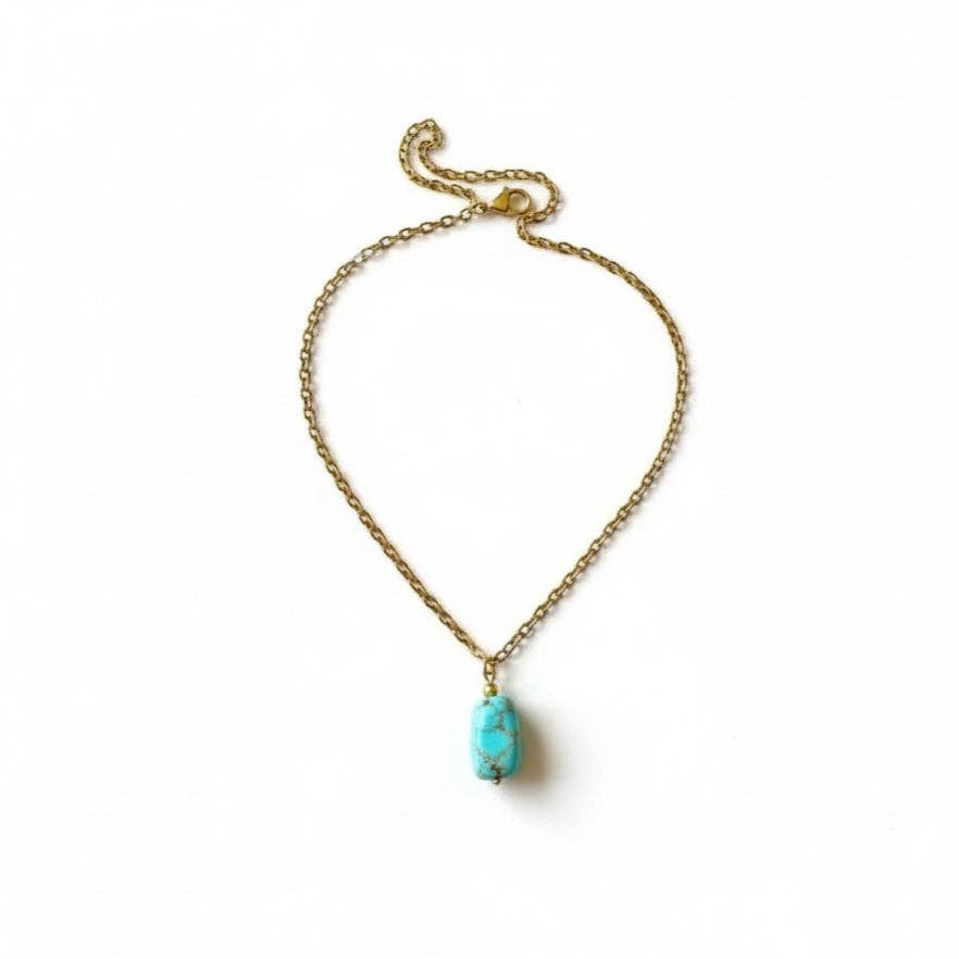 OE! - Wholesale Pendant/Charm Necklace - BLUE LAGOON -Collana con ciondolo in diaspro blu.1