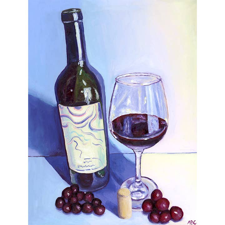 Wine and Grapes - Fine Art Print for wholesale by Amanda Beth Studio