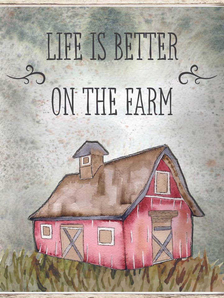 Livet er bedre på gården Kunsttryk for engroshandel hos Julia Frost Art