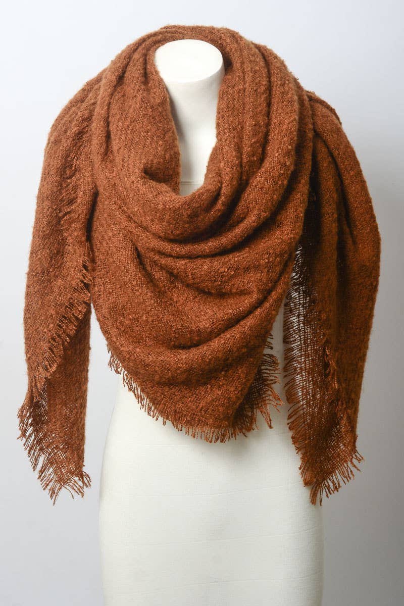 Leto Accessories - Wholesale Scarf - Women's - Cozy Faux Mohair Open Work Square Blanket Scarf ❄️2
