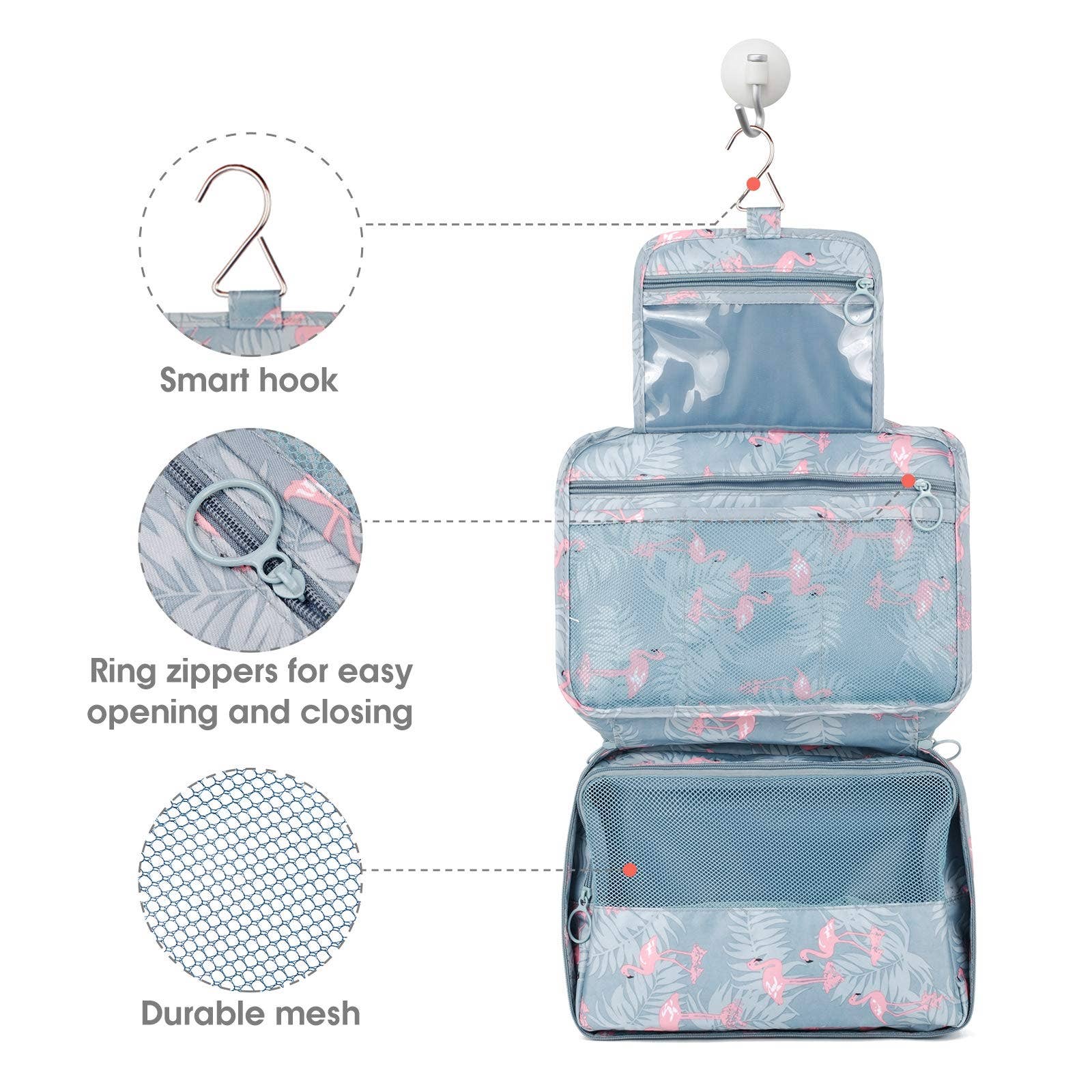 NARWEY INC - Wholesale Toiletry Bag - Women's - Hanging Travel Toiletry Bag Cosmetic Make up Organizer2