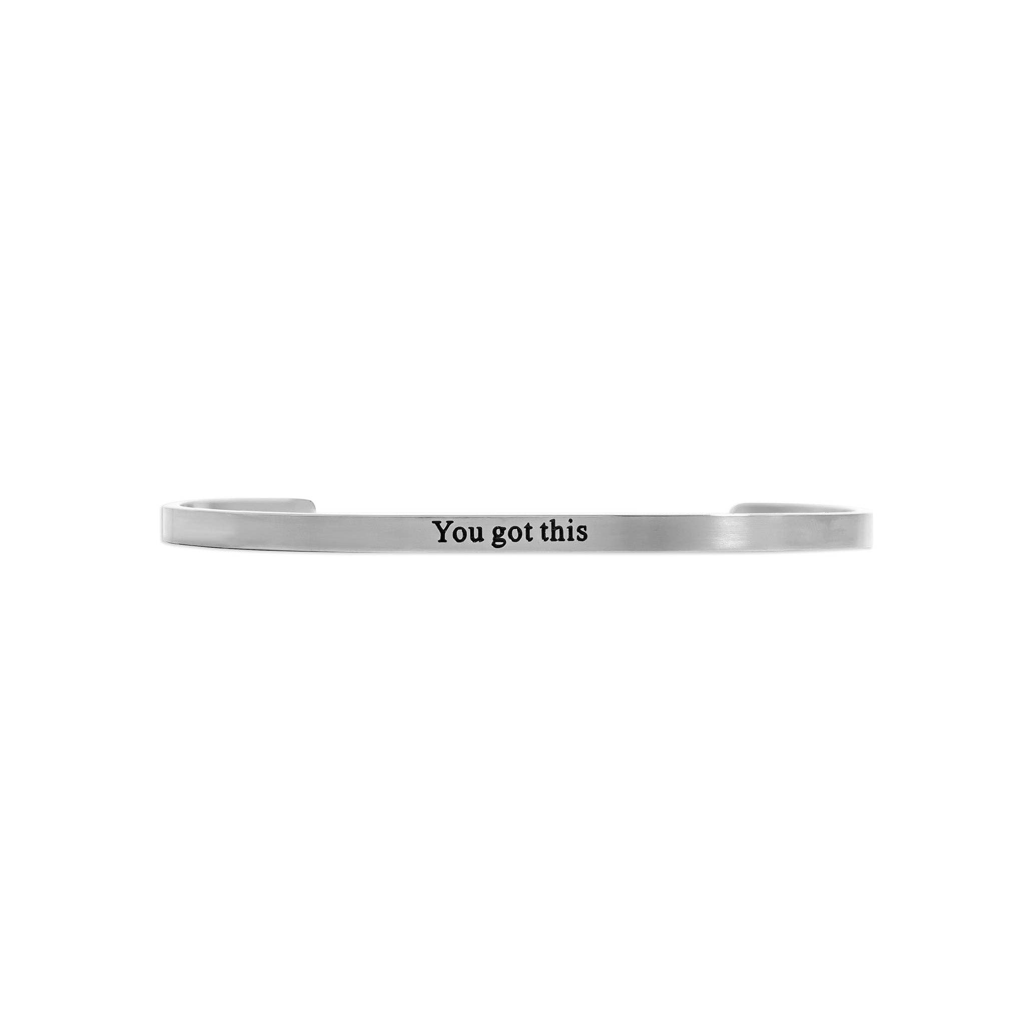 WJW - Vendita all'ingrosso Bracciale a polsino - Bracciale rigido inciso "You Got This" in PVD oro 18K2