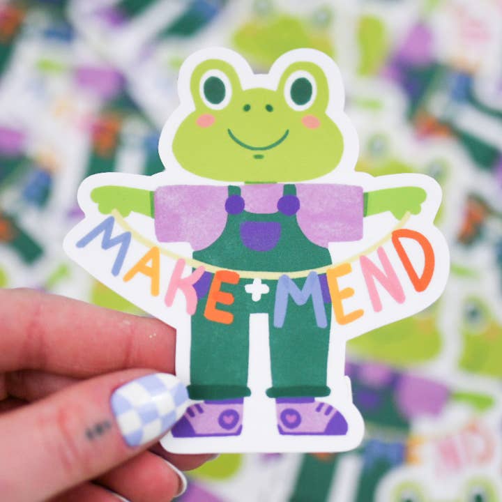 Make & Mend - Wholesale Sticker - Make + Mend Frog Sticker0