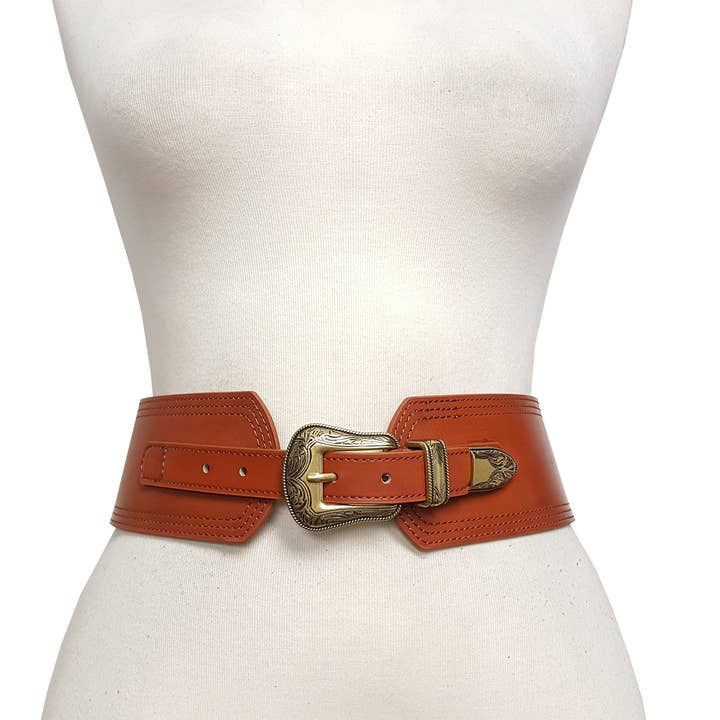 Axesoria West - Wholesale Belt - Women's - Wide Width Contour Waist Belt w/ Western Buckle Set