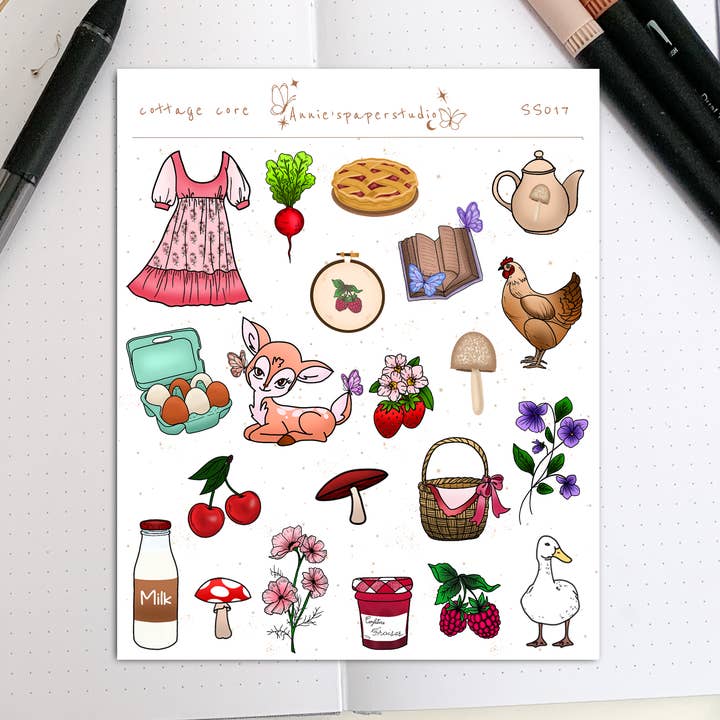 Hoja de pegatinas Cottagecore para venta al por mayor de Annie's paper studio