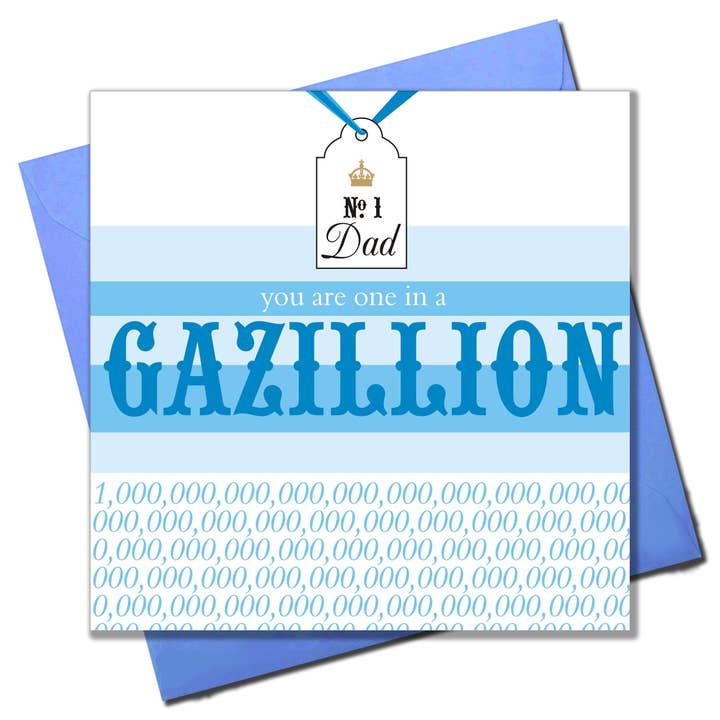 Vatertagskarte, Gewinner, Nr. 1 Papa du bist einer in einer GAZILLION für den Großhandel von Claire Giles Ltd