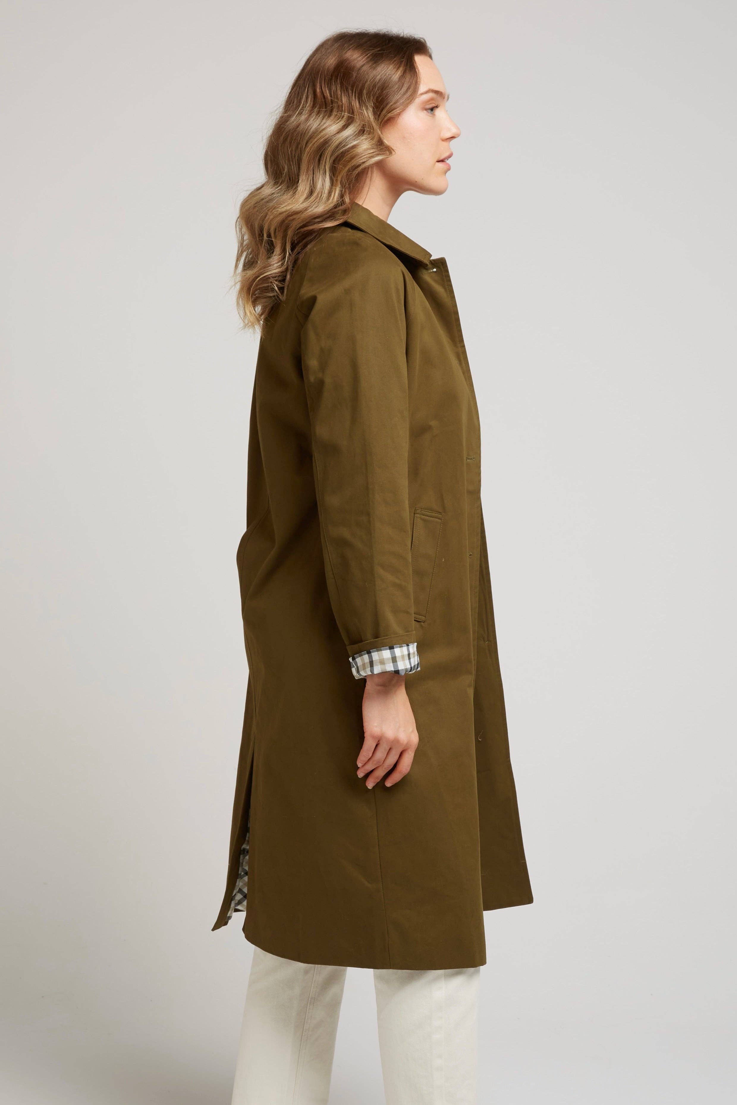 Andy & Lucy - Venta al por mayor Gabardina - Mujer - MANCHESTER - Trench coat largo con forro a cuadros1