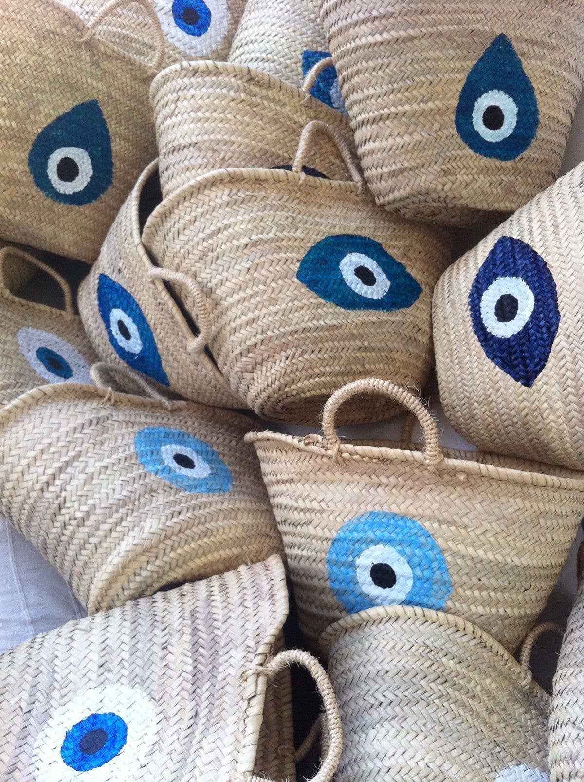 High crafty – Saco de praia por atacado – 🧿 Cesta Nazar – Tote de Folha de Palma Pintada à Mão Personalizada2