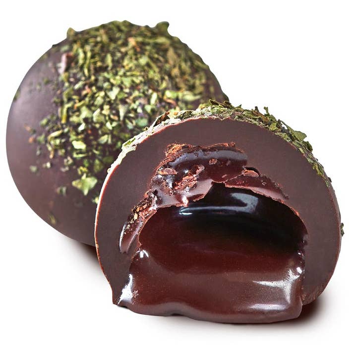 Dark Chocolate Fresh Mint Truffle - 5 LB BULK for wholesale by Chocolate Chocolate Chocolate Company