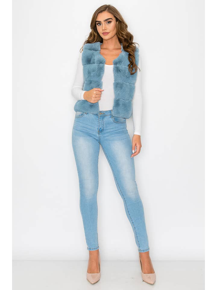 French Kiss - Wholesale Outerwear Vest - Women's - #J1317 Faux Fur Vest8