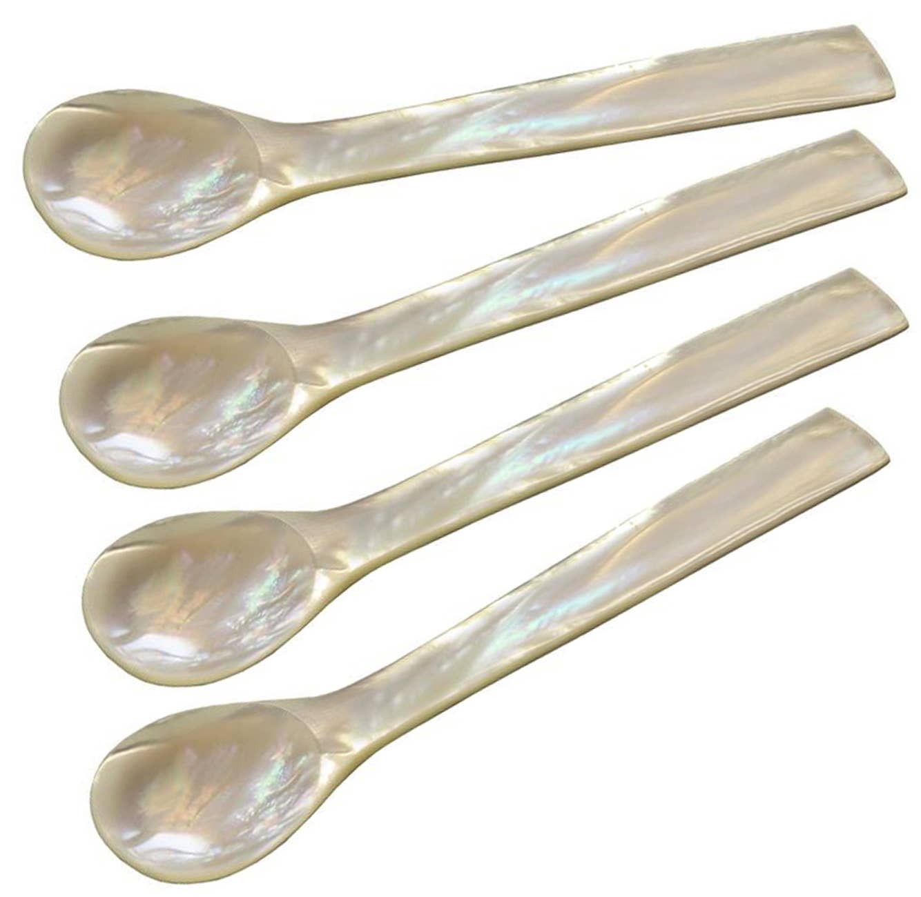 EDZARD – Engroshandel Bordske (bestik) – Sæt med 4 kaviarskeer i perlemor med lige hjørner
