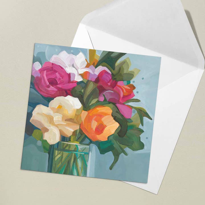 Susannah Bleasby Art - Wholesale Everyday Greeting Card - Juliette | Floral art card | Flower greeting card 1