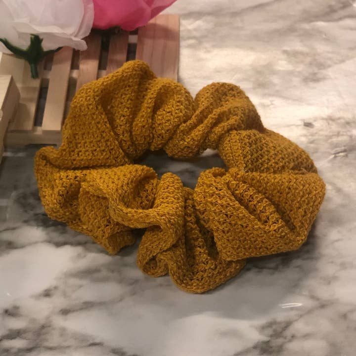 Golden Knit Oversized Scrunchie for wholesale by MadeBySusannah