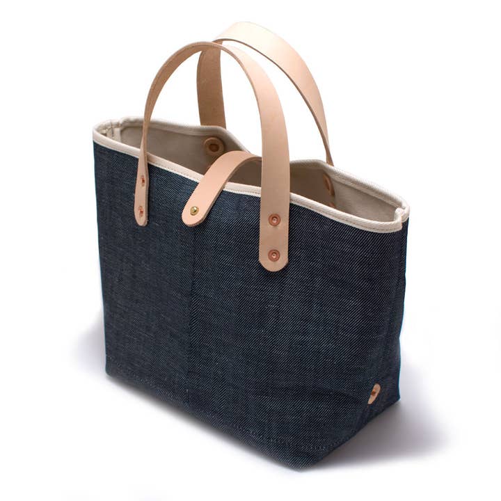 Japanese Denim All Day Mini Tote for wholesale by General Knot & Co.
