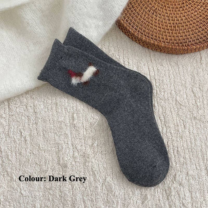 Gohobi （We cover U.S. import duties） - Wholesale Socks - Women's - Gohobi Fleece-Lined Puppy Print Winter Socks2