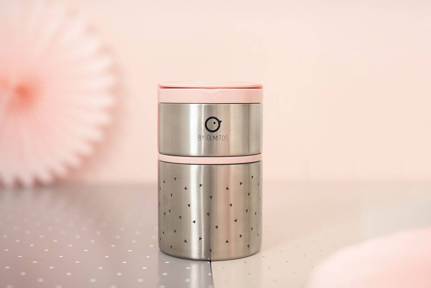 Rosa Thermo solids trianglar matbehållare för baby för wholesale på Faire13