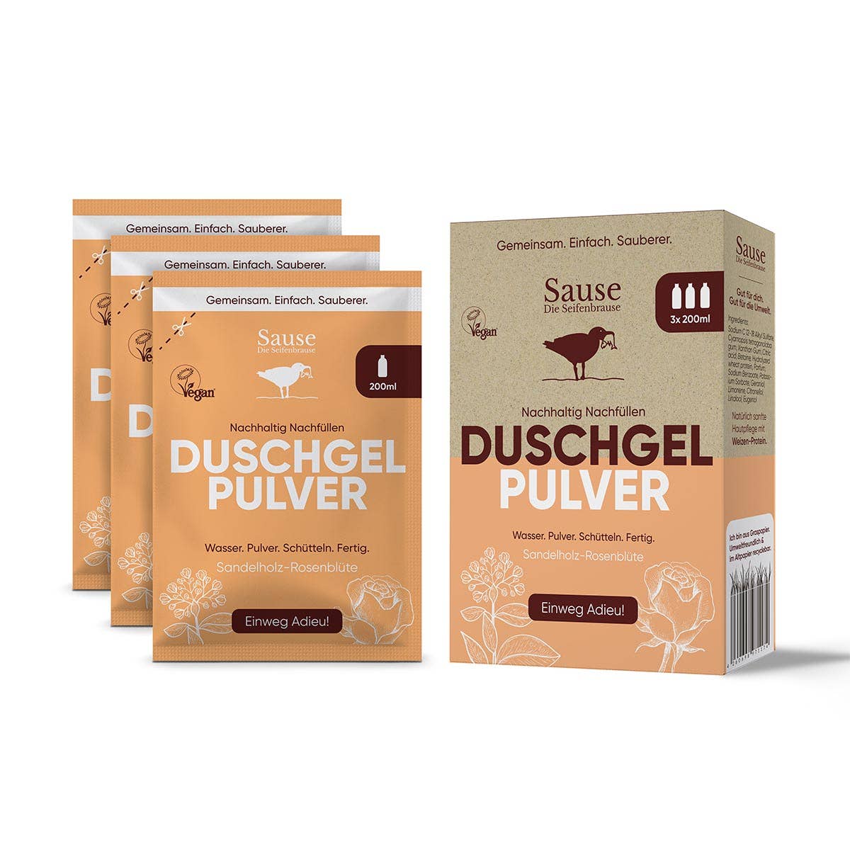 Sause GmbH – Großhandel Duschgel – Duschgel Sandelholz Rosenblüte Refill0