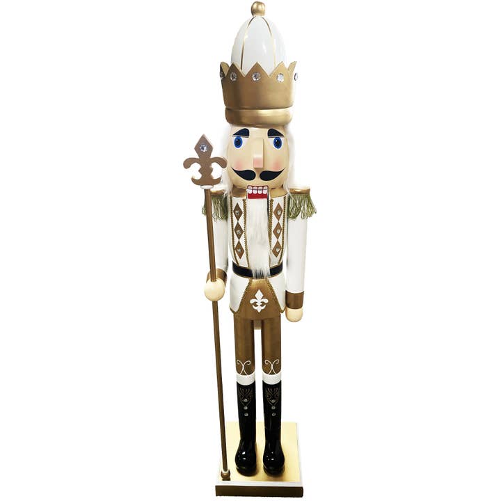 60" White & Gold Nutcracker for wholesale by Santa’s Workshop Inc.