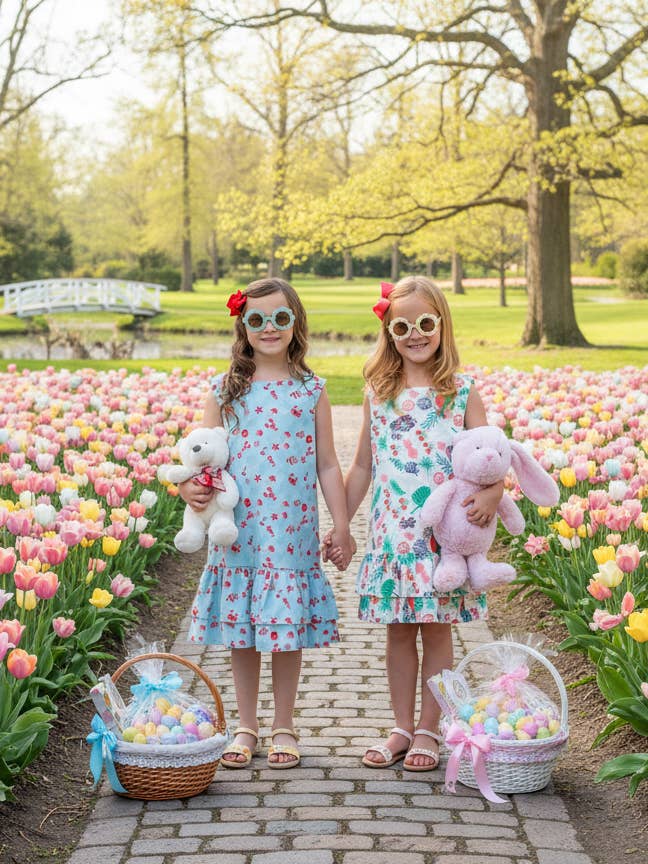 Minna - Wholesale Dress - Kids - Drop waist Dress - Tropical Paradise 13