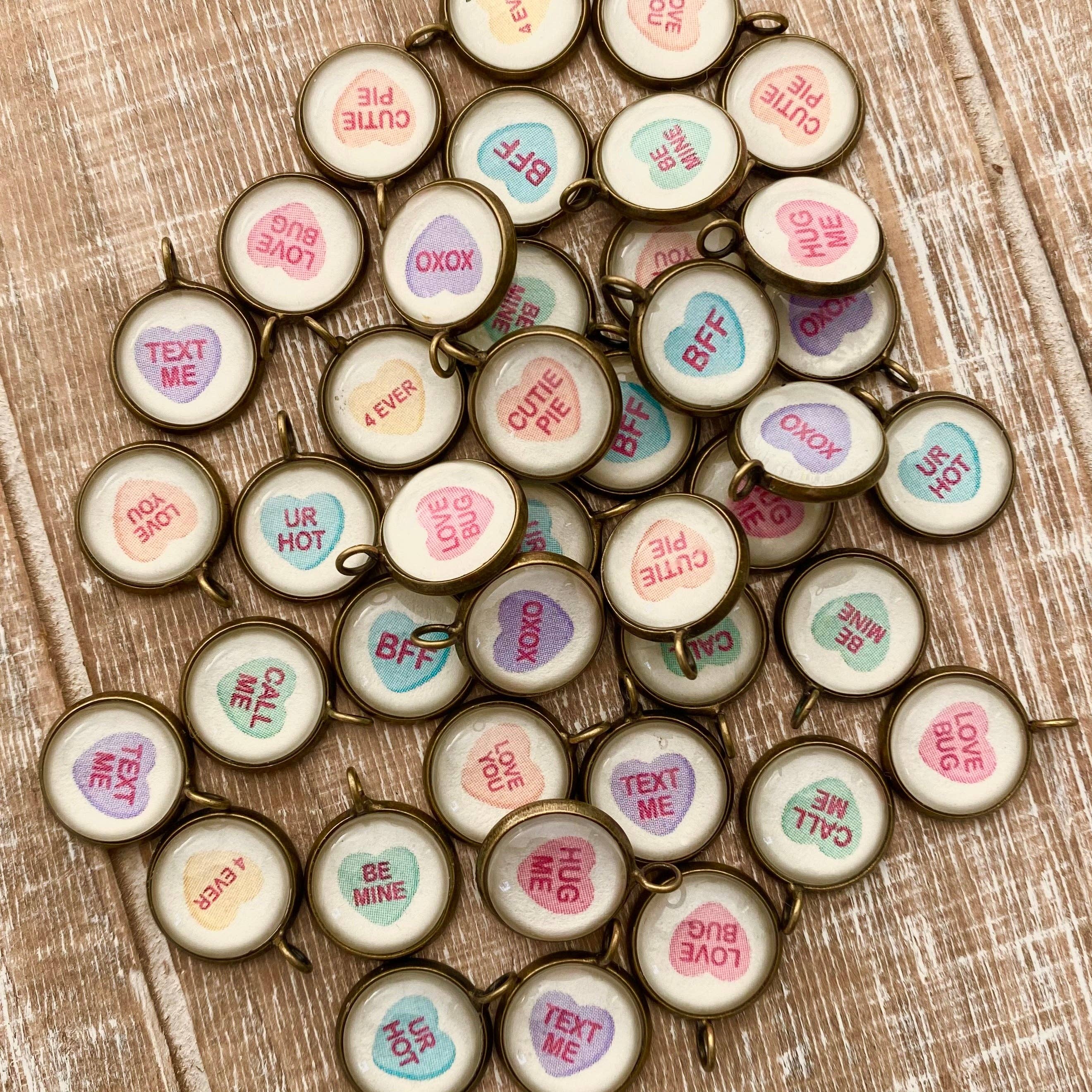 Define Charm Bar - Wholesale Pendant/Charm Necklace - Valentine Conversation Heart Theme Charms 1