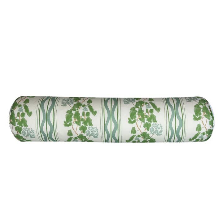 Wheaton Whaley Home - Wholesale Throw Pillow Cover - Clara in Soft Green by Lulie Wallace Bolster