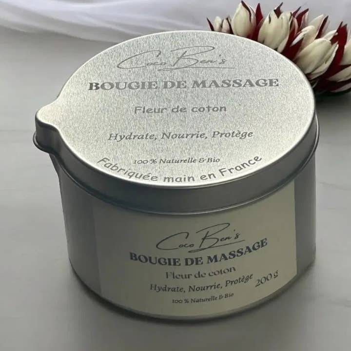 Vela de massagem - Flor de algodão - 200 ML por atacado de CocoBen's