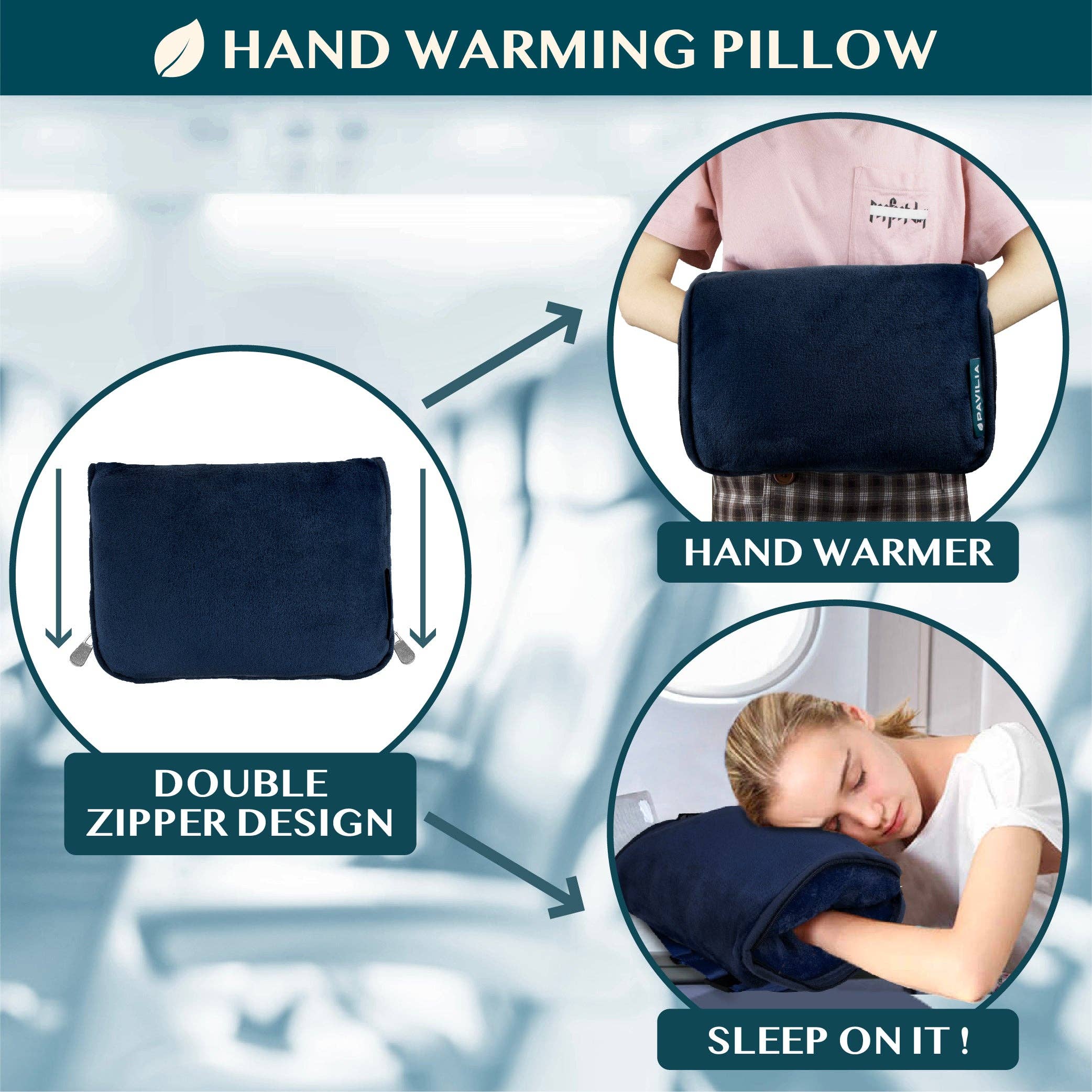 Pavilia - Venta al por mayor Mantas de viaje - Manta de viaje de felpa premium con almohada35