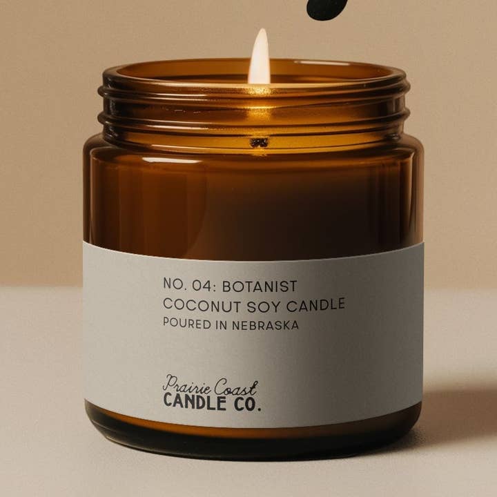 No. 04: Botanist Coconut Soy Candle for wholesale by Prairie Coast Candle Co.