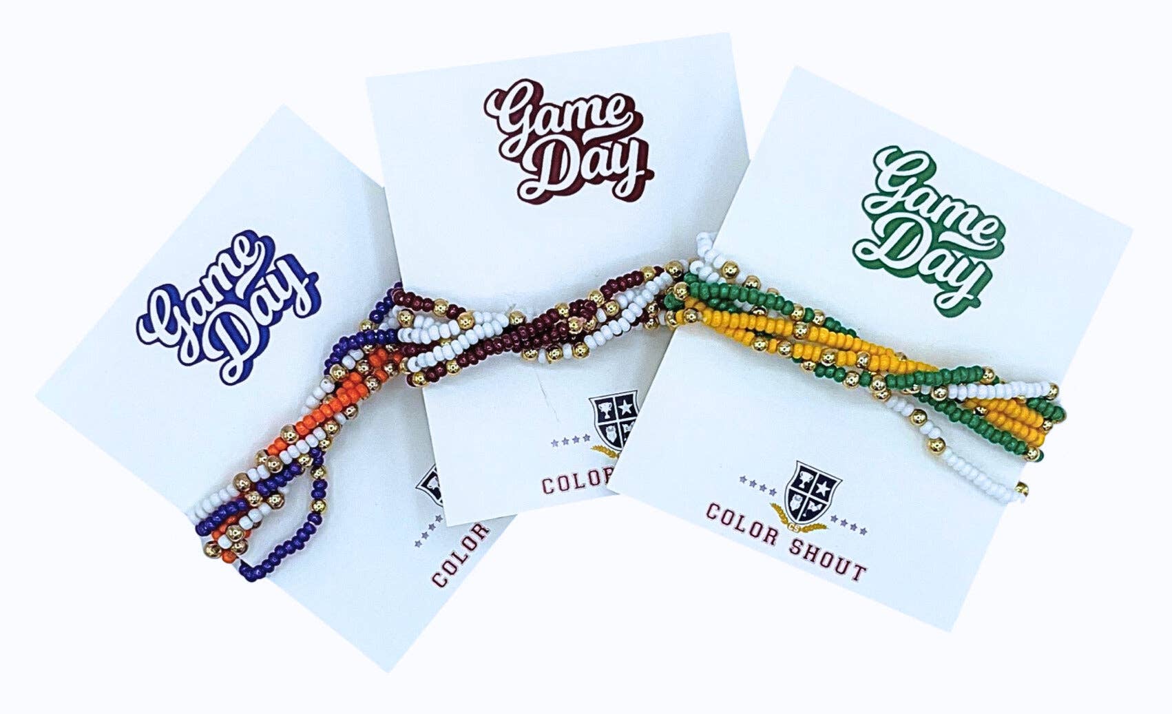 Color Shout - Wholesale Jewelry Set - Game Day Team Colors: Set of 6 Stretch Bracelets3