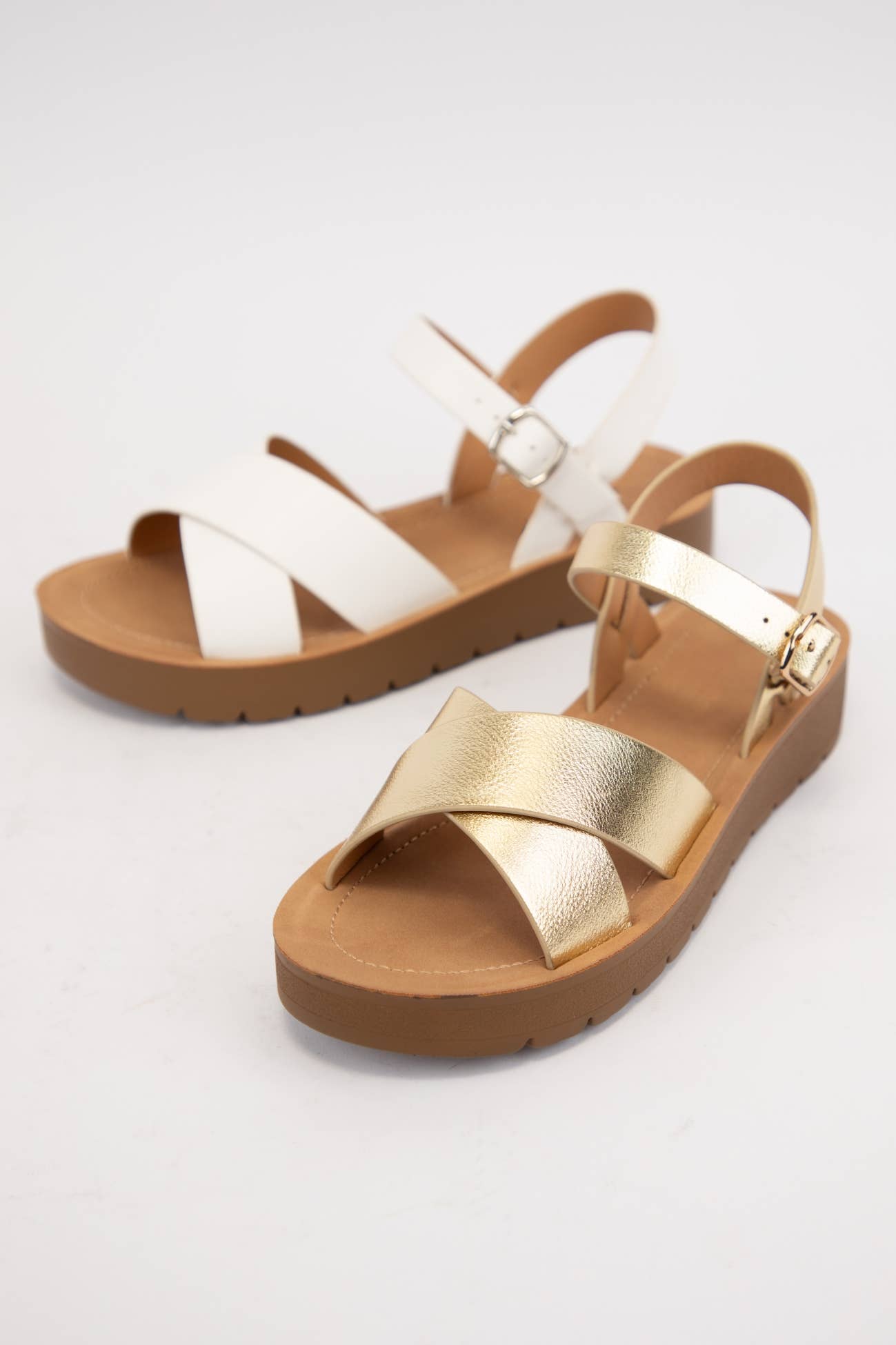 CCOCCI - Wholesale Sandals - Women's - CHESTER CRISSCROSS UPPER SANDALS WITH ANKLE STRAP6