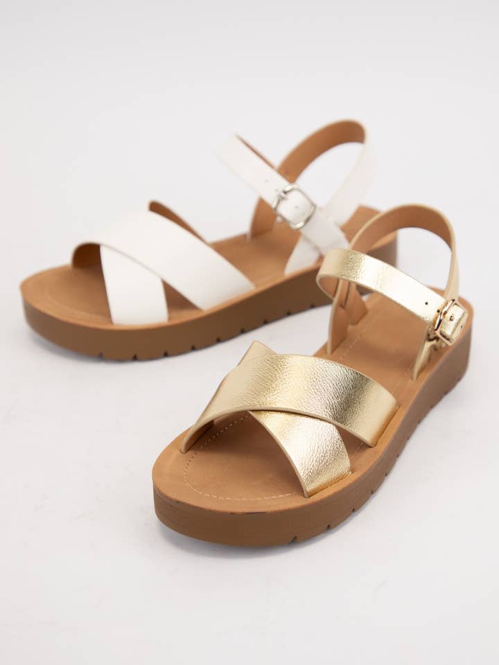 CCOCCI - Wholesale Sandals - Women's - CHESTER CRISSCROSS UPPER SANDALS WITH ANKLE STRAP6