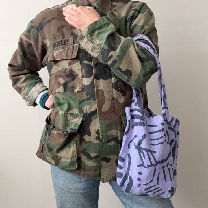 The Petite Tote - Fold - Slate - Lilac Pop for wholesale by Jenny Pennywood